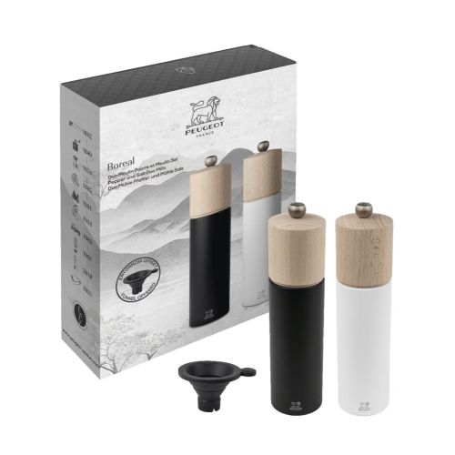 DUO DE MOULINS PEUGEOT BOREAL NOIR ET BLANC 21 CM